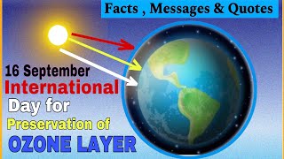 International Day For Preservation Of OZONE LAYER  16 September Facts  Messages Quotes [upl. by Jovia128]