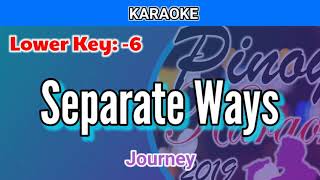 Separate Ways by Journey Karaoke  Lower Key  6 [upl. by Ellerol]