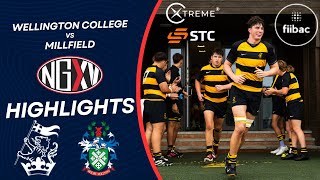 HIGHLIGHTS WELLINGTON COLLEGE V MILLFIELD  SCHOOLS RUGBY [upl. by Navannod]