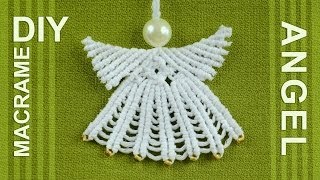 How to Make Macrame ANGEL Decoration [upl. by Hbaruas]