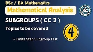 Subgroups  4   Finite Subgroup Test  Unit 1  BSc  BA Math  Sem 1  NEP 2020 [upl. by Okimik]