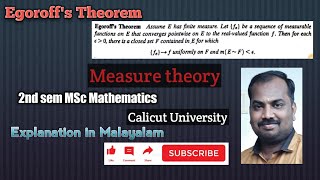 Egoroffs theorem 2nd sem MSc mathsCalicut University [upl. by Pena]