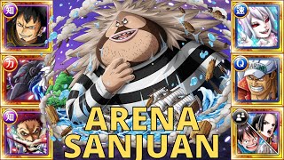 OPTC ARENA SANJUAN WOLF 4 TEAMS One Piece Treasure Cruise [upl. by Acirfa]