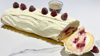 BUCHE DE NOEL FACILE CHOCOLAT BLANC FRAMBOISES [upl. by Eldwon51]