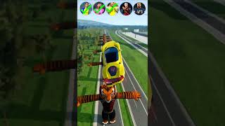 🚘CR7 vs Messi vs Mbappe vs Neymar vs Haaland JUMPING COMPETITION 3 ⚽️beamngdrive simulatorshorts [upl. by Salman454]