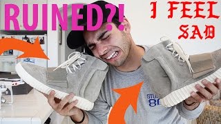 RUINED MY YEEZYS  HOW TO WEAR YEEZY BOOST 350 and 750 Unboxing [upl. by Knute]