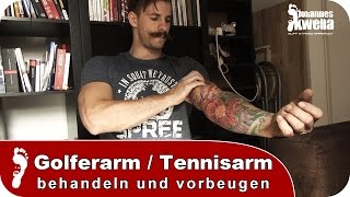 Tennisarm Golferarm  Übungen zur schnellen Behandlung Pt1 [upl. by Tristam]