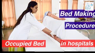 Occupied bed making procedure l Bedmaking Part 3 l Medical and Nursing l Rashmi Rajora [upl. by Anitsej325]