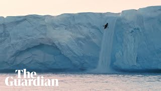 Like kayaking on another planet Kayaker achieves historic 20m glacier waterfall descent [upl. by Gerrilee]