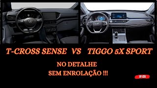 COMPARATIVO ENTRE CAOA CHERY TIGGO 5X SPORT E VOLKSWAGEN TCROSS SENSE caoachery volkswagen [upl. by Malvie]