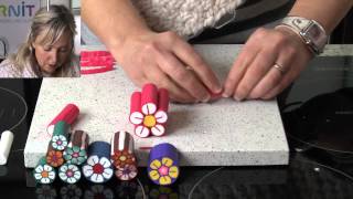 Polymer Clay Tutorials  How to make a flower cane [upl. by Nelav]