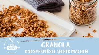 Granola selber machen  Grundrezept für Knuspermüsli  Müsli selber machen  Einfach Backen [upl. by Horodko]