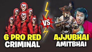 Ajjubhai and Amitbhai Vs 6 Red Criminal Best Clash Squad Gameplay Part 3  Garena Free Fire [upl. by Idnar]