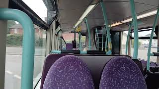 weird squeaking noise First sourh Yorkshire volvo B9TL Wright Gemini route 120k YN08 NLX 37480 [upl. by Enogitna544]