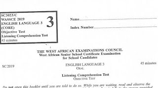 WASSCE English Oral Test Paper 3 2019 Question [upl. by Ytima]