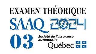 EXAMEN THEORIQUE SAAQ  QUÉBEC 2024  SIGNALISATION ROUTIÈRE03 [upl. by Etiragram]