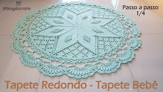 Tapete redondo em crochê  Tapete para quarto de Bebê  Parte 14 [upl. by Niple]