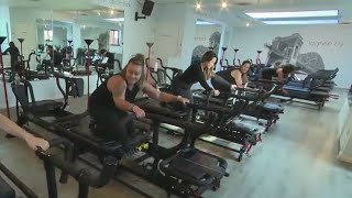 PIX11s Ben Aaron does pilates at lagree ny [upl. by Sheya]