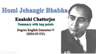 Homi Jahangir bhabha by Enakshi Chatterjee Sem5 eng homibaba sem5engeducare [upl. by Cardon694]