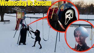 We found Wednesday Addams vs Scream CRAZY FIGHT [upl. by Namilus515]