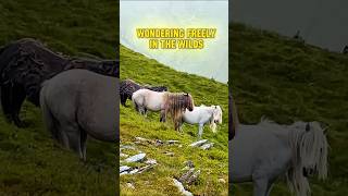 The many horses of the Welsh mountains ponies horsesofinstagram carneddau Wales horse wild [upl. by Zacarias]