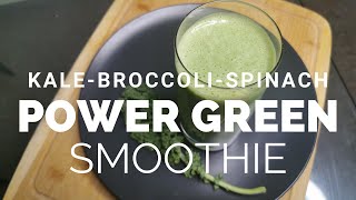 Kale Broccoli Spinach Power Green Smoothie [upl. by Perlie]