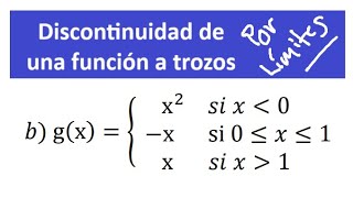 Discontunuidades de una función a trozos Regla de los 3 pasos mathscalculodiferencialmatemática [upl. by Lamoree]