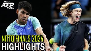 Andrey Rublev vs Carlos Alcaraz Highlights  Nitto ATP Finals 2024 [upl. by Kerr437]