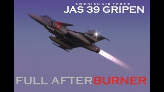 Saab JAS 39 Gripen taking off with afterburner [upl. by Latsyrcal]