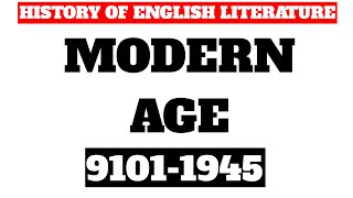 Modern age in english literature [upl. by Ecylla842]