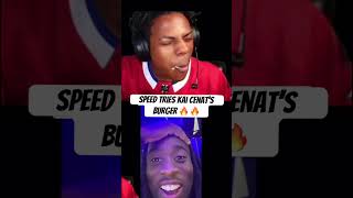 Speed tries the Kai Cenat Burger 🔥🔥 speed ishowspeed ishowspeedshorts kaicenat funny memes [upl. by Hctud]