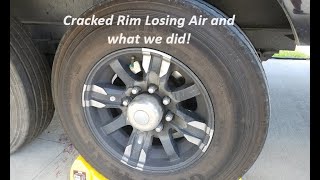 RV Tire Rim Cracked and Losing Air On our 5th Wheel Forest River Trailer [upl. by Audri681]