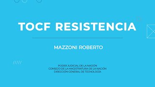 TOCF Resistencia  Causa Mazzoni Roberto [upl. by Merline]