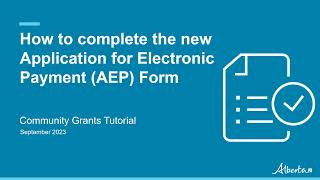 How to Complete the Application for Electronic Payment AEP form [upl. by Blakeley609]