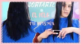 CÓRTATE EL PELO TU MISMA REDONDO O EN PICO EN 5 MINUTOS 🎀sandranewlook [upl. by Eanore]