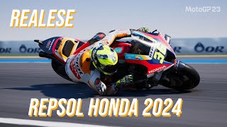 Repsol Honda Livery 2024  MotoGP23 Mod [upl. by Ikciv518]