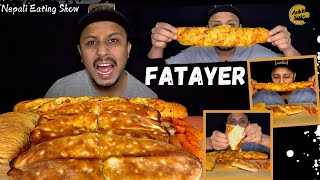 MUKBANG BREAKFAST FATAYER WITH KUNAFA SWEETNEPALI EATING SHOW [upl. by Kraska]