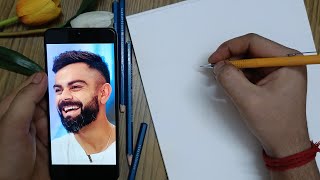 HOW TO DRAW VIRAT KOHLI OUTLINE TUTORIAL viratkohli indiancricketer [upl. by Ecinehs]