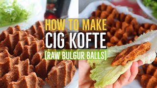 Cig Kofte Recipe  Turkish Style Raw Meatless Bulgur Balls  Turkish Food [upl. by Toll]