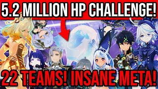 52 MILLION HP Challenge Whos the Strongest DPS 22 Popular Teams Genshin Impact [upl. by Mcilroy583]