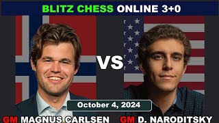 Magnus Carlsen vs Daniel Naroditsky  Blitz Chess 30  ChessCom  October 4 2024 [upl. by Sylado925]