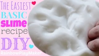 DIY BASIC SLIME TUTORIAL EASIEST RECIPE TAKES 2 MINUTES [upl. by Weiner]