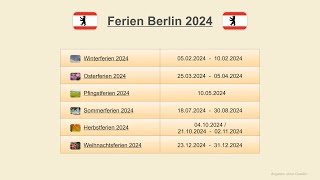 Ferien Berlin 2024 [upl. by Alaehs]