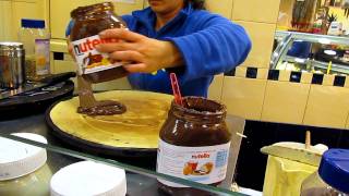 Nutella and Pine Nut Crepe in Rome Italy [upl. by Ymac]