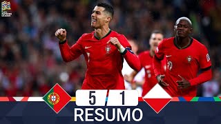 Portugal vs Polonia  51  Resumo  Liga das Nações 202425 [upl. by Rufus692]