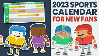 2023 Sports Calendar For New Fans NHL NBA MLB NFL [upl. by Aihsemat]