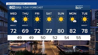 Breezy winds in the Valley snow chances for the high country [upl. by Halsey]