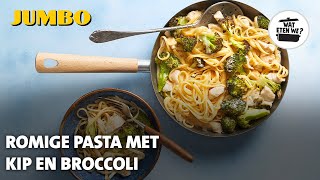 Wat eten we Romige pasta met kip en broccoli [upl. by Nurse]