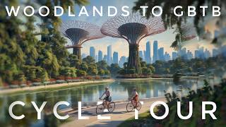 Woodlands to Gardens by the Bay  Full Virtual Ride  Cycle Tour 4K [upl. by Annairdna]