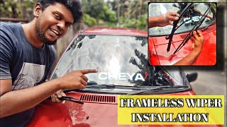 FRAMELESS WIPER BLADES INSTALLATION 🔥🔥🔥 MARUTI 800  CHEYA  SPYmonkey motovlog [upl. by Reta]